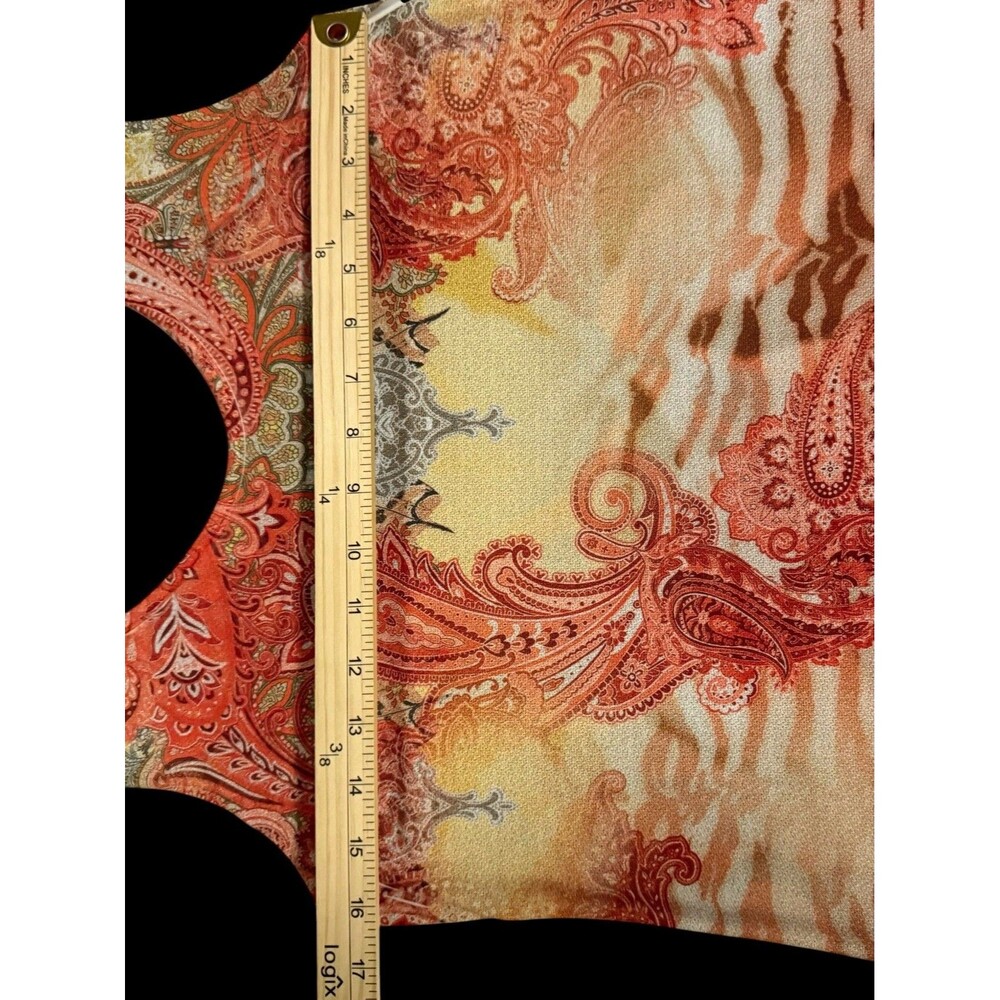 Cover Charge Layered Paisley Tank With Angel Wing Sheer Blouse Women’s L Boho - Picture 5 of 6